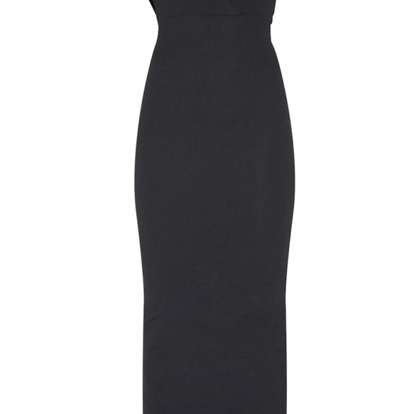 BLACK ONE SHOULDER FITTED MAXI DRESS - Picture 5 of 5